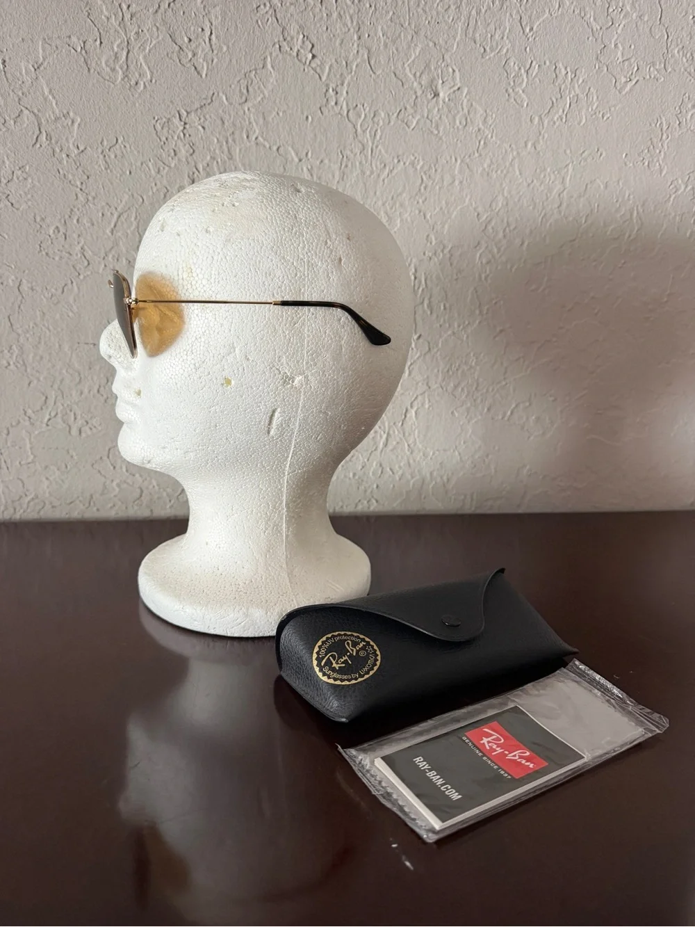 Ray-Ban RB3548N Hexagonal Flat Lenses Gold Brown 51mm 001/33 Italy Sunglasses